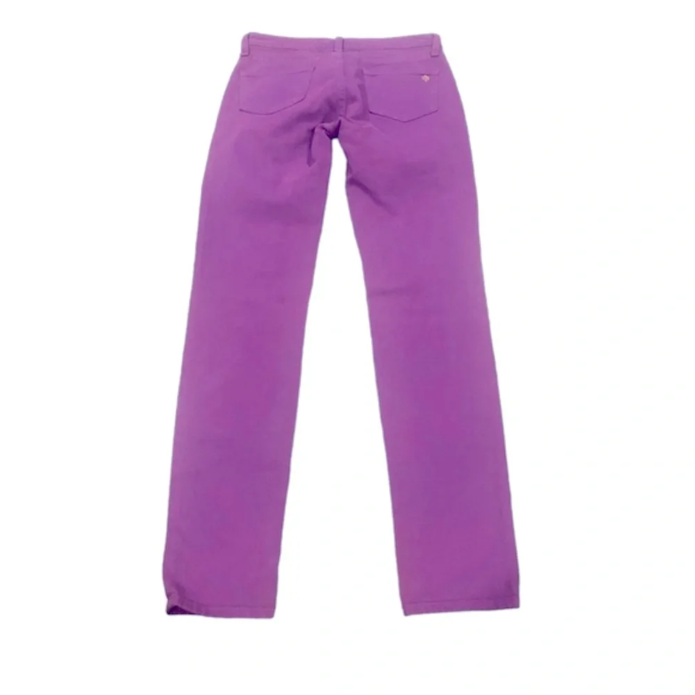 KATE SPADE PURPLE SKINNY BROOME ST PLAY HOOKIE LOW-RISE JEANS 25